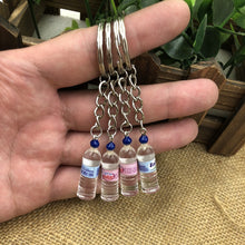 Load image into Gallery viewer, 2019 New Women/Men's Fashion Handmade Resin Mineral water bottles Wine Bottle Key Chains Key Rings Alloy Charms Gifts  Wholesale