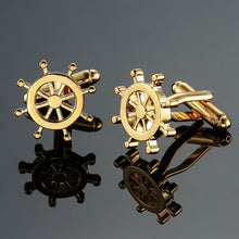 Load image into Gallery viewer, Brand new Fashion design men's French shirt Cufflinks button gold silver anchor rudder pistol bullet aircraft modeling Cufflinks